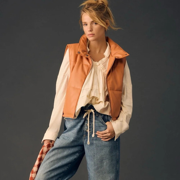 NWT Anthropologie Long Sleeve V-Neck Babydoll Top Medium - Picture 2 of 5